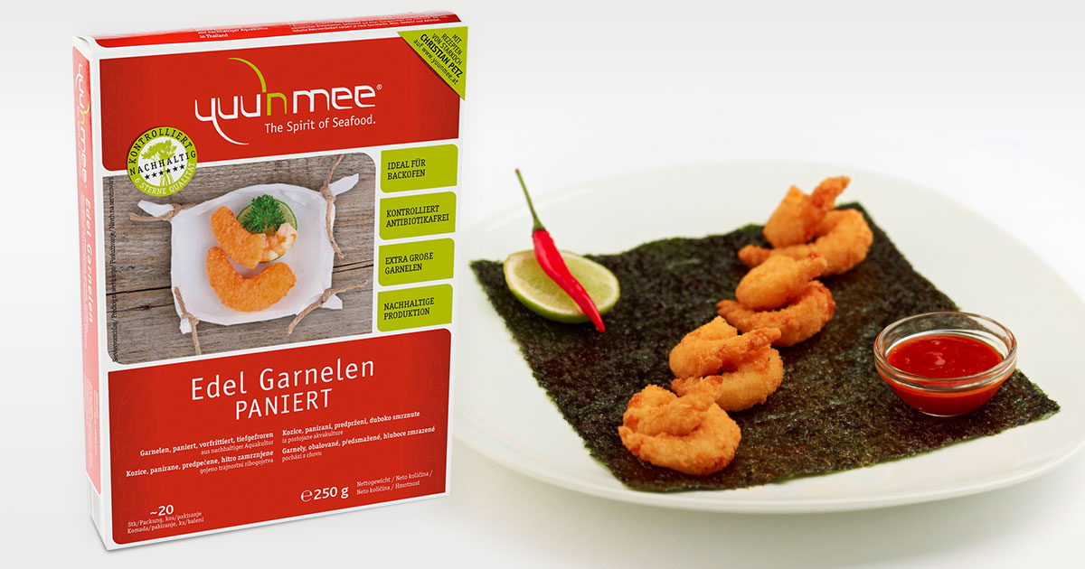 panierte Garnelen