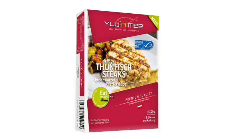 Thunfisch Steaks in schwarzer Pfeffersauce